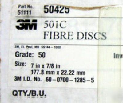 New 3M coated abrasive sandpaper discs 50 grit 7 inch