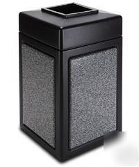 38 gl. stonetec square waste receptacle landmark aspen