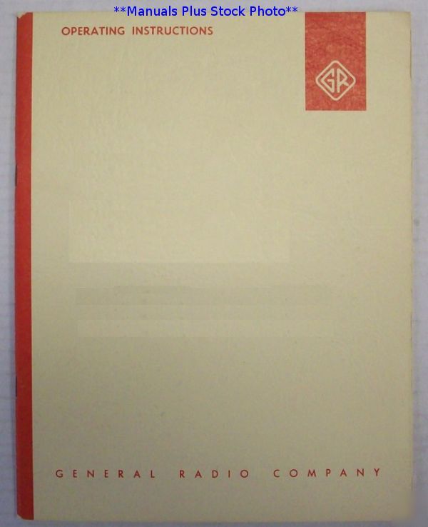 General radio gr 1571-a/1581- op/service manual $5 ship