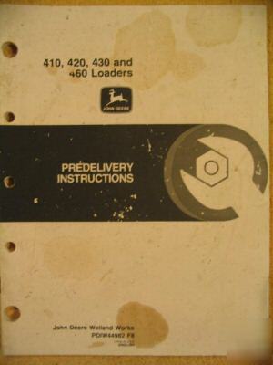 John deere 410 420 430 460 loader 870 970 1070 4100 pdi
