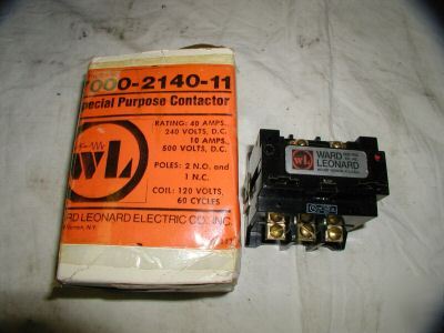 New ward leonard purpose contactor 7000-2140-11