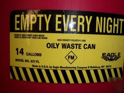 Oily waste container 14 gals 9337FL eagle