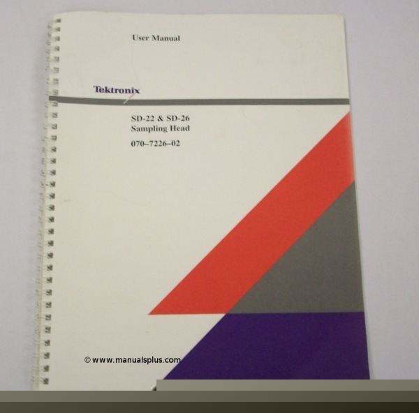 Tek sd-22 sampling head user manual - $5 shipping 