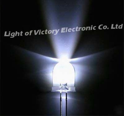 100P 8MM brightest white led lamp 65KMCD wide angle 