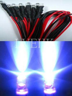 10P 12V dc pre wired super bright uv led 3MM 3,000MCD