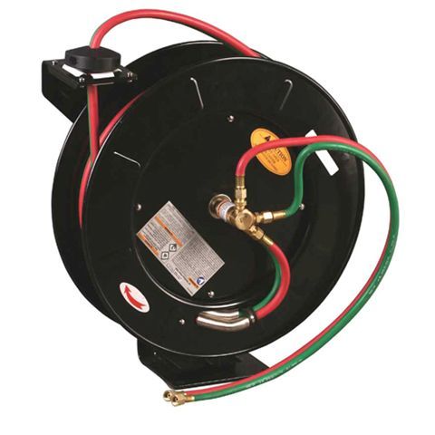 25 ft deluxe twin hose welding welder hose reel w/hose
