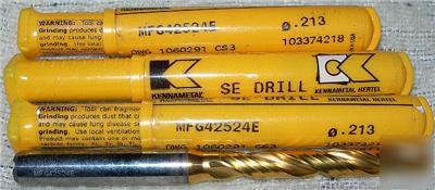 3 kennametal dwg 1060291R00 carbide step drills .213