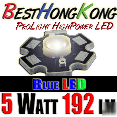 High power led set of 2 prolight 5W blue 192 lumen