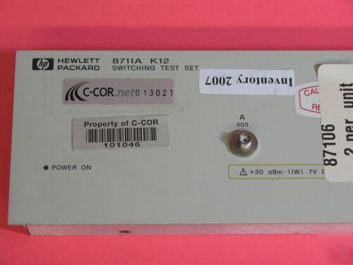 Hp 8711A K12 front panel with connectors.