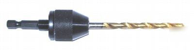 Keyless drill chuck adapts 1/4 hex cordless screwdriver