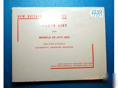 New britian parts list models 49-675-865 auto chucking