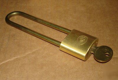 New wilson bohannan solid brass long shackle padlock