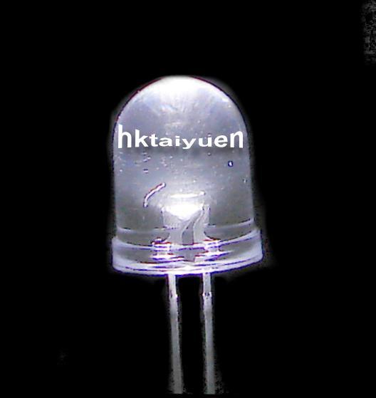 100X 10MM white 5000MCD led ultra bright free resistors