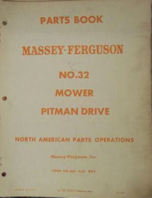 1961 massey ferguson 32 sickle mower parts manual