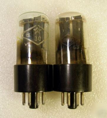 6SN7/ECC32/6CC10 = 6N8S black anode. lot of 2. 1953
