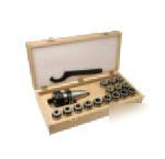 Bison cat-40 er-40 collet chuck set - 17 pieces w/box