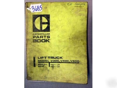 Caterpillar parts book model V30C, V40C, V50C forklifts