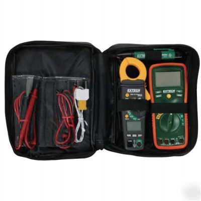 Extech# TK430 â€” electrical test kit w/ EX430 dmm, MA200