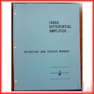 Hewlett packard hp 1400A differential amplifier manual