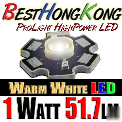 High power led set of 50 prolight 1W warm white 52 lm