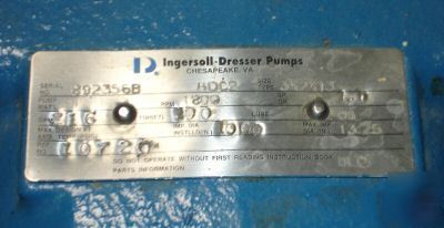Ingersoll dresser 216 gpm pump & 15 hp reliance motor