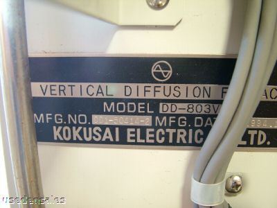 Kokusai vertron vertical diffusion furnace dd-803V