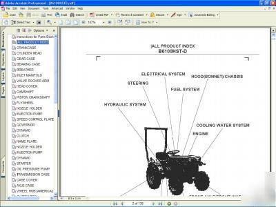 Kubota B6100HST tractor parts manual
