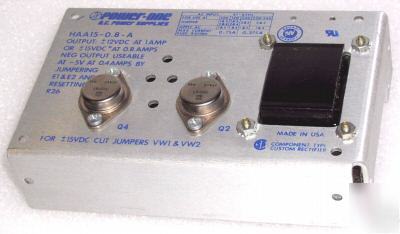 Power one ac-dc supply +/-12 15 vdc 1 a HAA15-0.8-a 