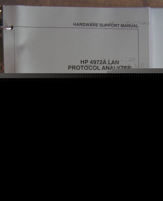 Hp 4972A lan protocol analyzer hardware supp. manual