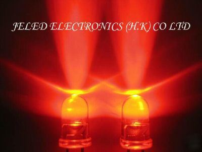 5000XNEW 5MM super bright red led lamp 25,000MCD f/ship