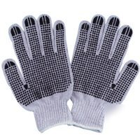 Diamondback cotton knit glove whte w/dots FO809PVD2