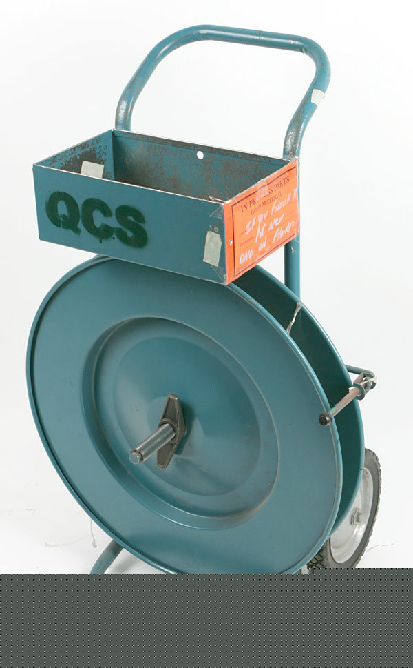 Heavyduty strapping cart for steel or poly strap