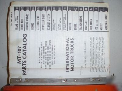 International ih mt-107 b bc bcf truck parts manual