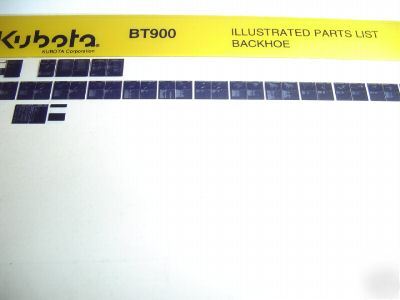 Kubota BT900 backhoe parts catalog book microfiche
