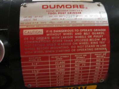 New dumore 1/2HP toolpost grinder never used...must see