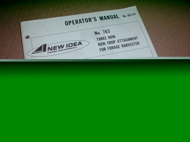 New idea 763 forage harvester operator manual