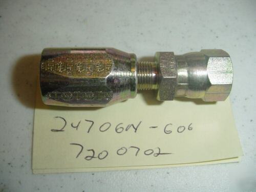 Qty 6 ** weatherhead 24706N-606 fitting for # 6 hose