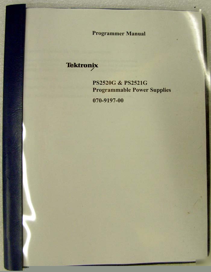 Tektronix PS2520G and PS2521G programmer manual