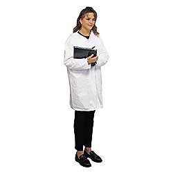 Wise disposable tyvek lab coat 3 snap front white med