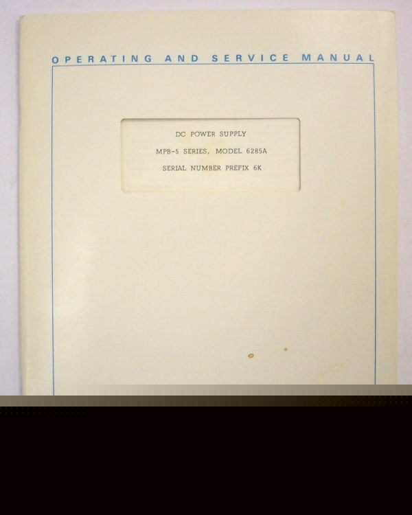 Hp 6285A dc power supply operating and service manual