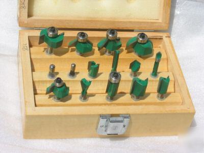 15 piece set router bits 1/4