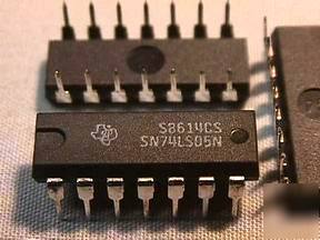 3 texas instruments 74LS05N hex inverter ic's
