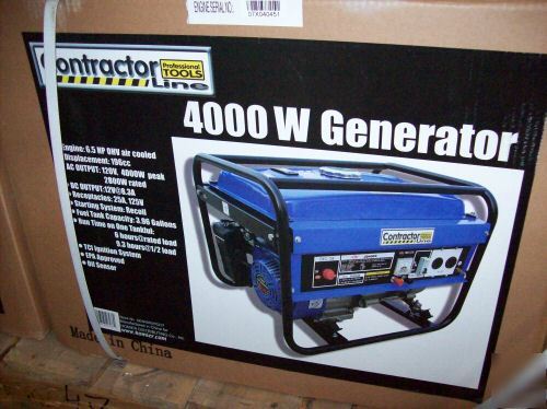 New 1 4000W peak generator contractors line 6.5HP