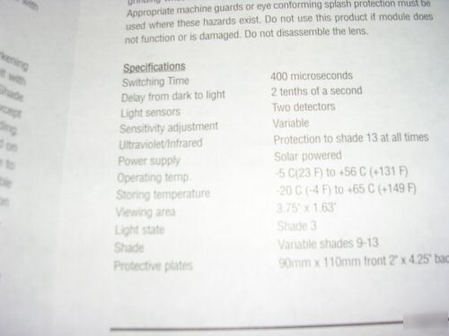 New solar auto darkening welding hood comfort fit 