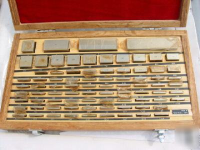 Square gage block set 81 pc grade b w/ certificate