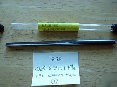 0.265 carbide g drill coolant through carbide 1020 