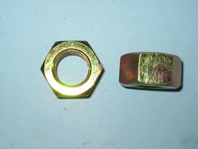 100 finish hex nuts size: 1/4-20 grade 8 zinc/yellow