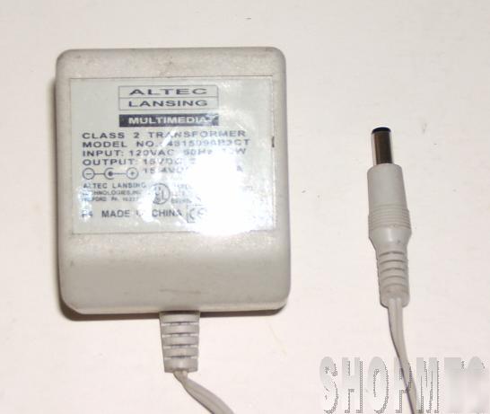 Altec lansing 15V 900MA ac power adapter 4815090R3CT