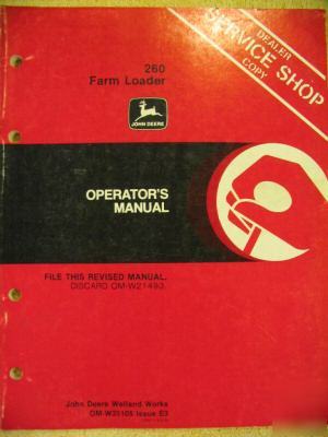 John deere 260 loader 4030 4040 4050 4230 4240 4250 ops