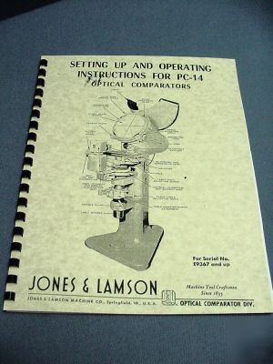 Jones & lamson pc-14 comparator manual
